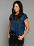 The Relaxed Tee - Blue Shibori / Blue Pinstripe